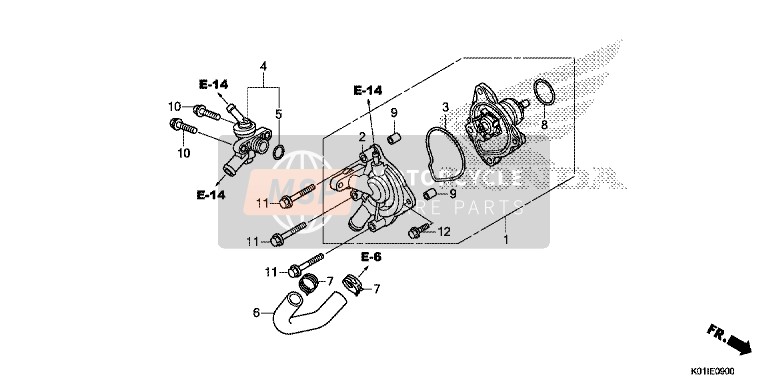 Honda SH125AS 2014 Pompe à eau pour un 2014 Honda SH125AS